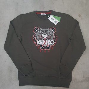 Kenzo Tiger Embroidered Dark Green Sweatshirt